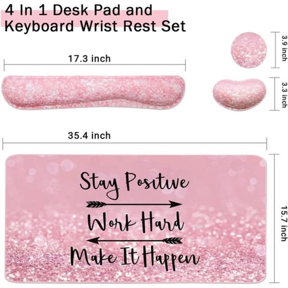 Large Mouse Pad and Keyboard Wrist Rest, Desk Pad for Keyboard and Mouse - Picture 3 of 16